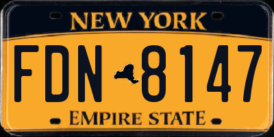 NY license plate FDN8147