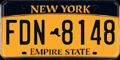 NY license plate FDN8148
