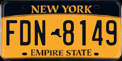NY license plate FDN8149