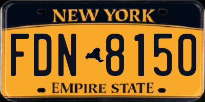NY license plate FDN8150