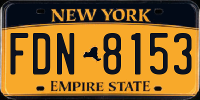NY license plate FDN8153
