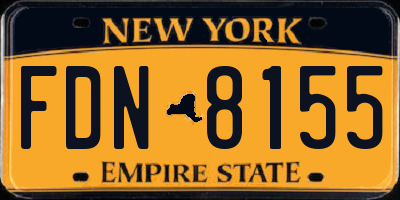 NY license plate FDN8155