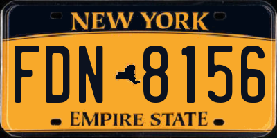 NY license plate FDN8156