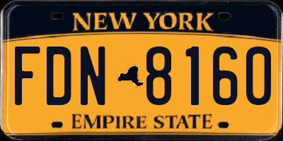NY license plate FDN8160