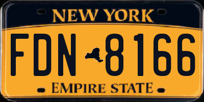 NY license plate FDN8166