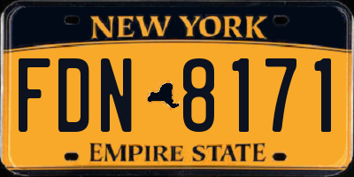 NY license plate FDN8171