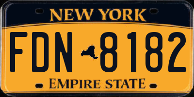 NY license plate FDN8182