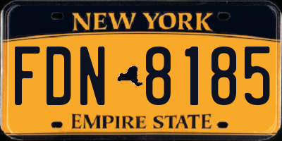 NY license plate FDN8185