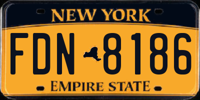 NY license plate FDN8186