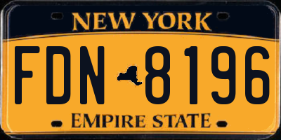 NY license plate FDN8196