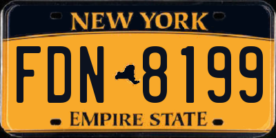 NY license plate FDN8199