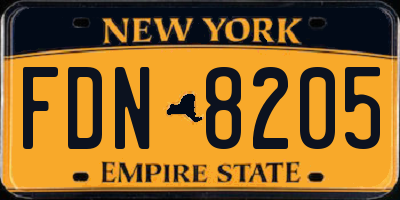 NY license plate FDN8205