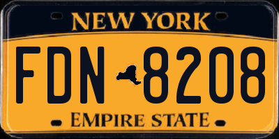 NY license plate FDN8208