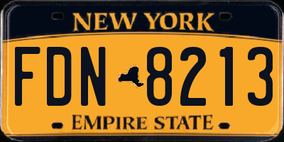 NY license plate FDN8213