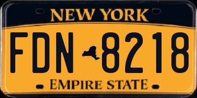 NY license plate FDN8218