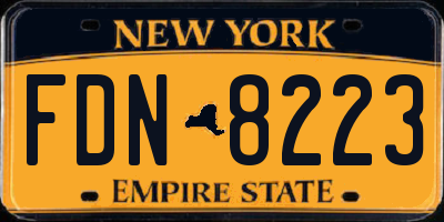 NY license plate FDN8223