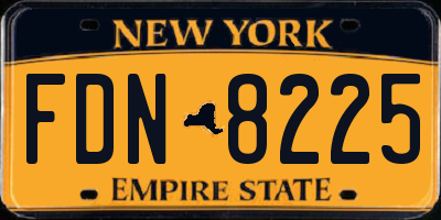NY license plate FDN8225