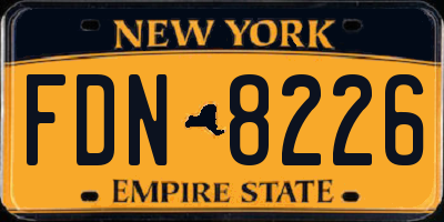 NY license plate FDN8226