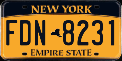 NY license plate FDN8231