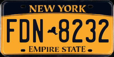 NY license plate FDN8232