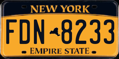 NY license plate FDN8233