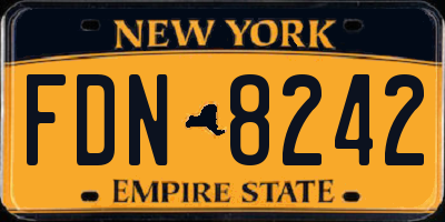 NY license plate FDN8242