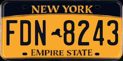 NY license plate FDN8243
