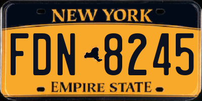 NY license plate FDN8245