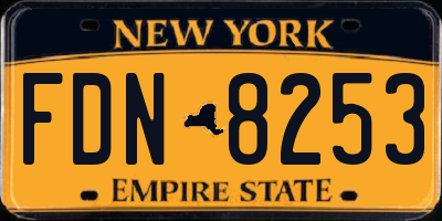 NY license plate FDN8253