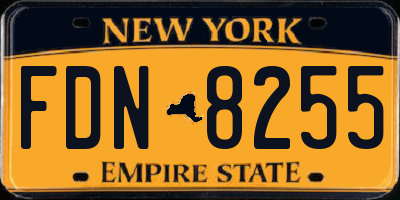 NY license plate FDN8255