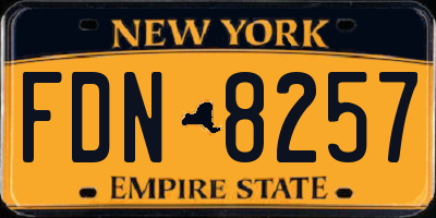 NY license plate FDN8257