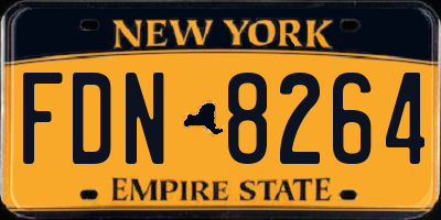 NY license plate FDN8264