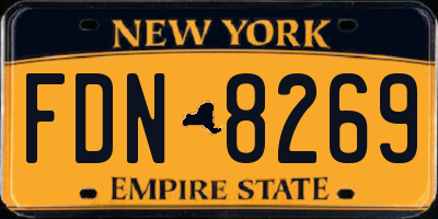 NY license plate FDN8269