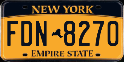 NY license plate FDN8270