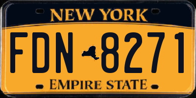 NY license plate FDN8271