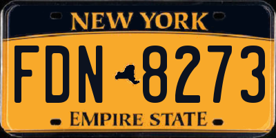 NY license plate FDN8273
