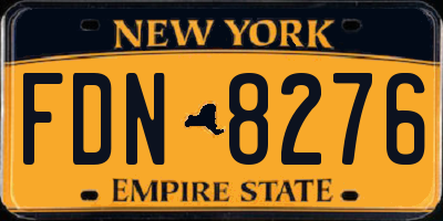 NY license plate FDN8276