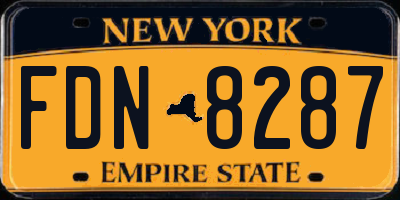 NY license plate FDN8287