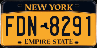 NY license plate FDN8291