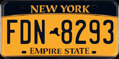 NY license plate FDN8293