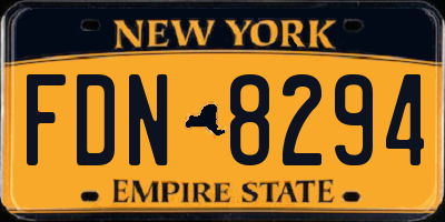 NY license plate FDN8294