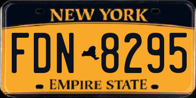 NY license plate FDN8295