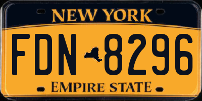 NY license plate FDN8296