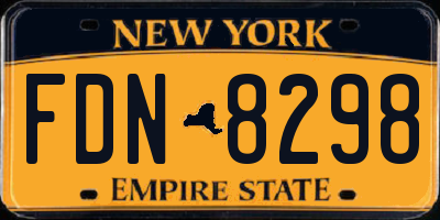 NY license plate FDN8298