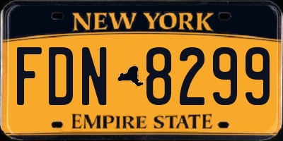 NY license plate FDN8299