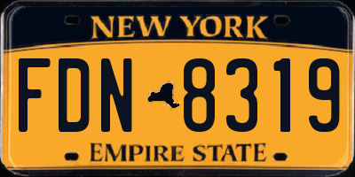 NY license plate FDN8319