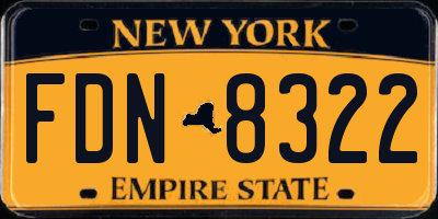 NY license plate FDN8322