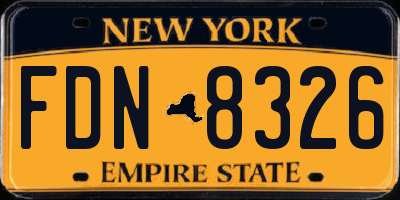NY license plate FDN8326