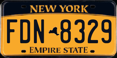 NY license plate FDN8329