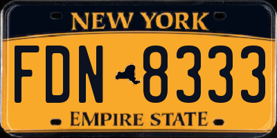 NY license plate FDN8333